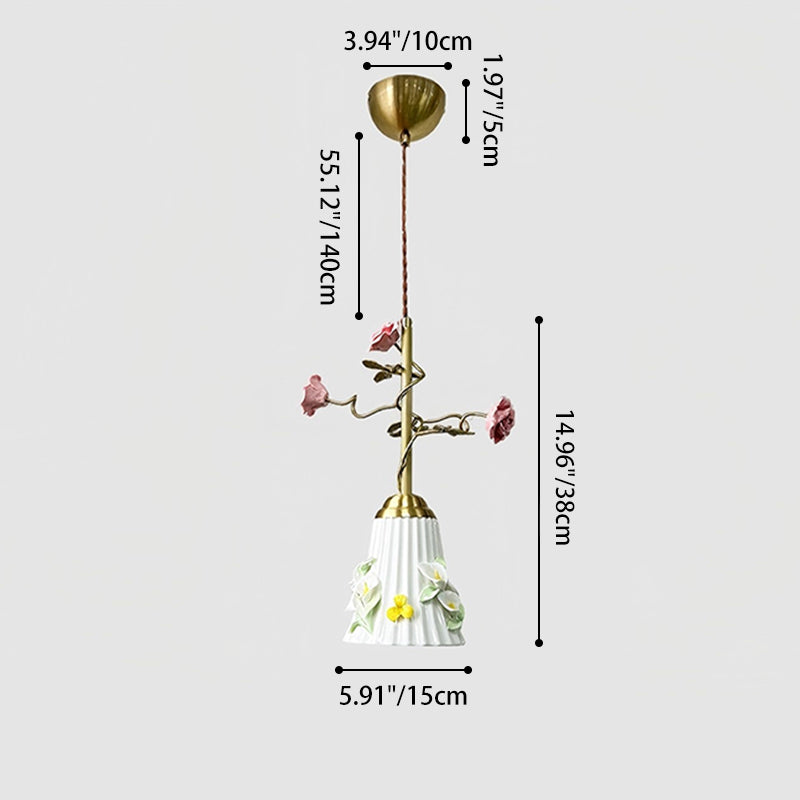 Traditional Floral Pendant Light