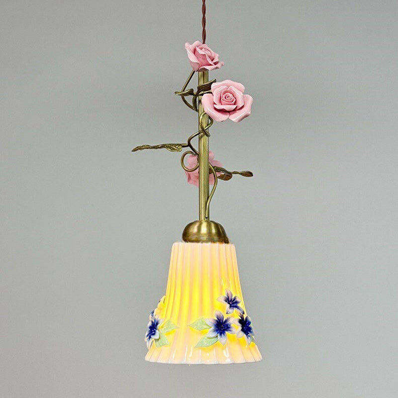 Traditional Floral Pendant Light