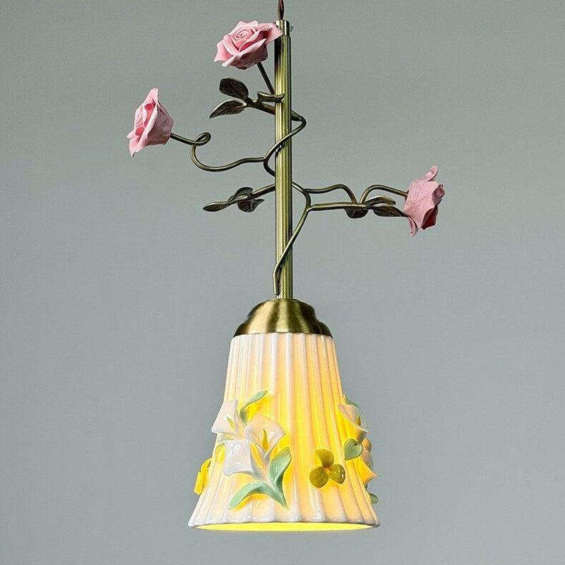 Traditional Floral Pendant Light