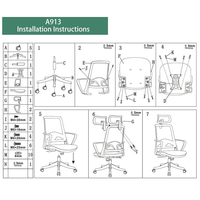 Modern Rectangular Desk Chair