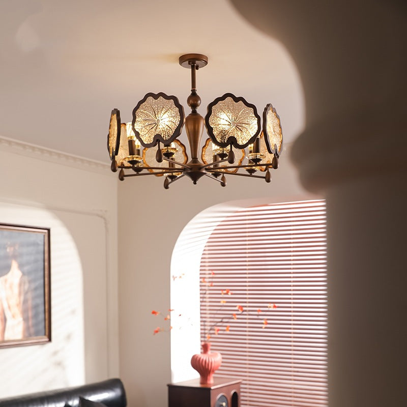 Traditional Lotus Leaf Chandelier