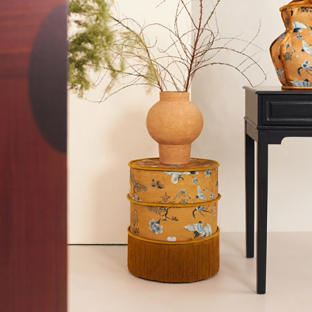 Traditional Cylindrical Storage Stool