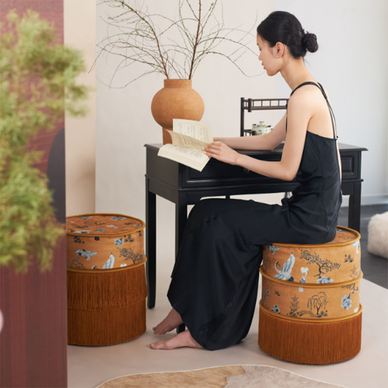 Traditional Cylindrical Storage Stool
