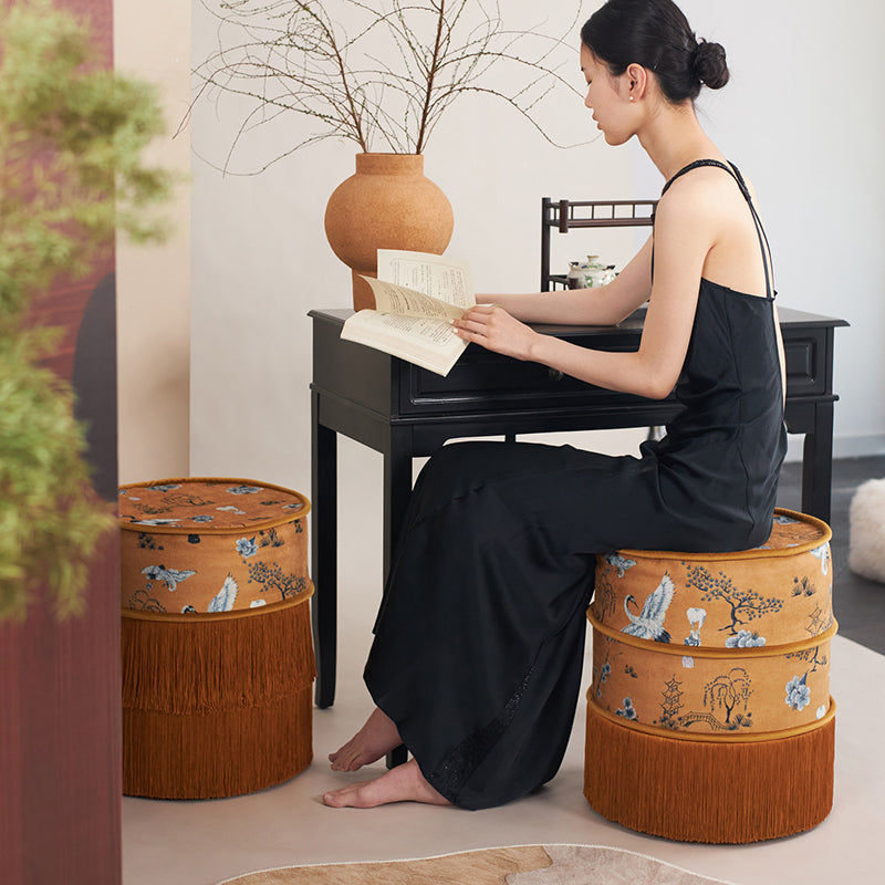 Traditional Cylindrical Storage Stool