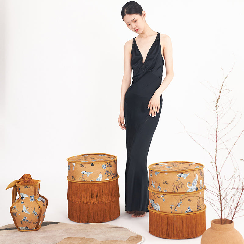 Traditional Cylindrical Storage Stool