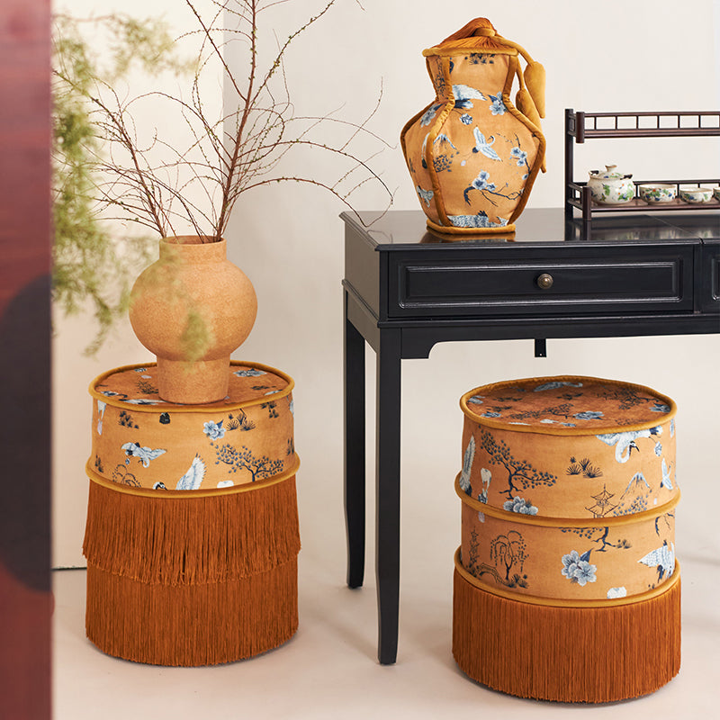 Traditional Cylindrical Storage Stool
