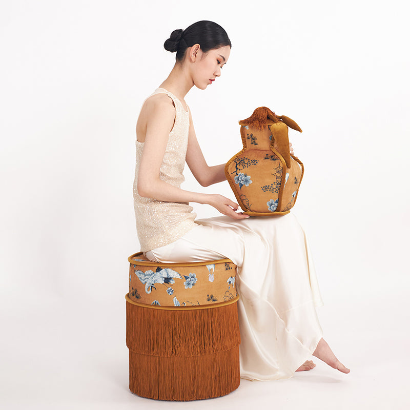 Traditional Cylindrical Storage Stool