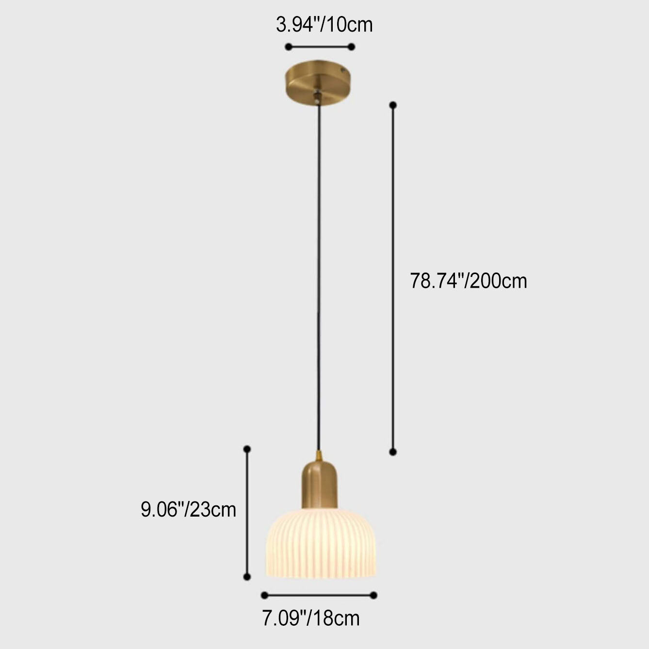 Wabi-Sabi Semi-circle Pendant Light